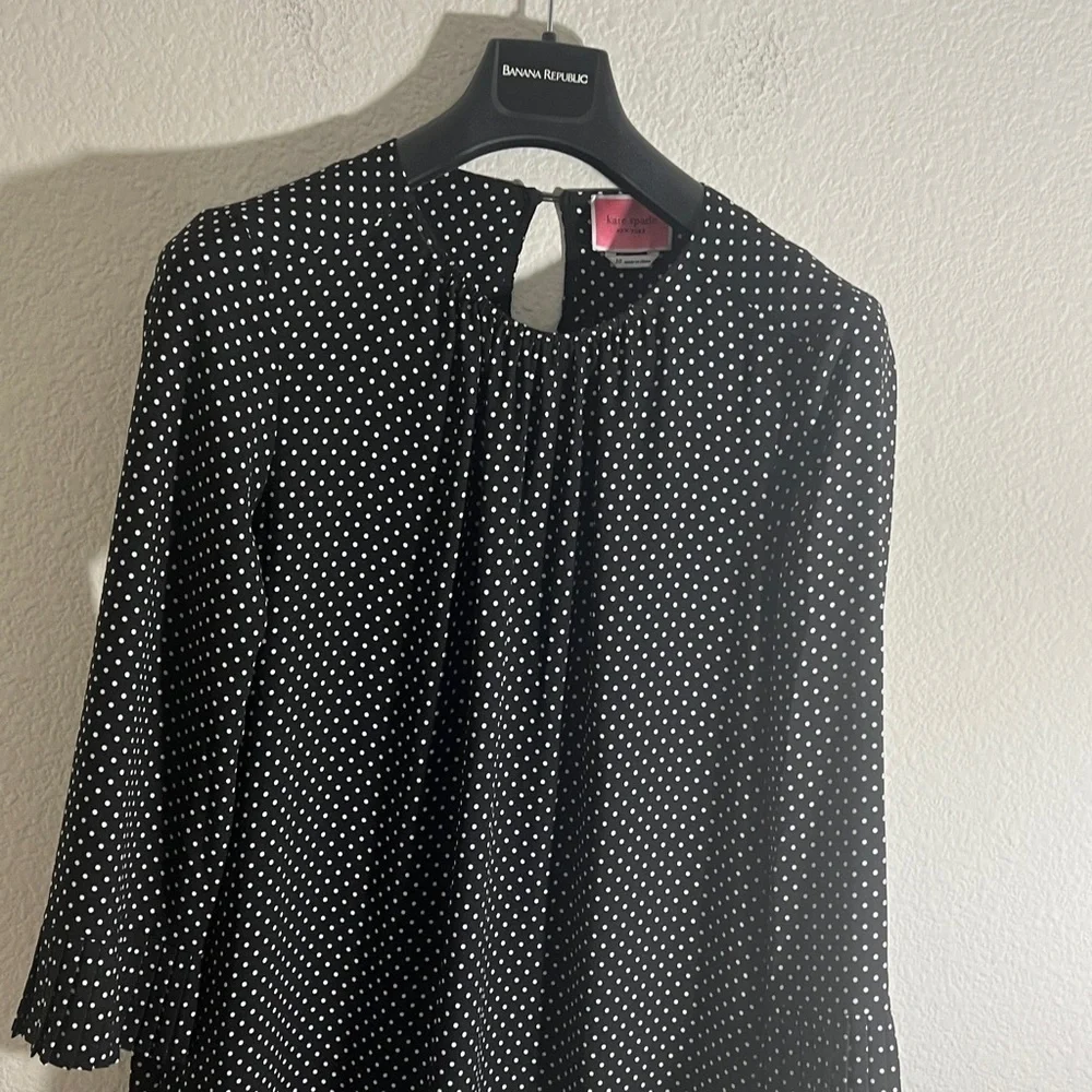 kate spade Black and White Polka Dot Midi Dress